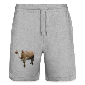 Kuh - Stanley/Stella Unisex Bio Joggingshorts Trainer  - Grau meliert - Vorne - Nik (191cm) & Marisol (170cm)