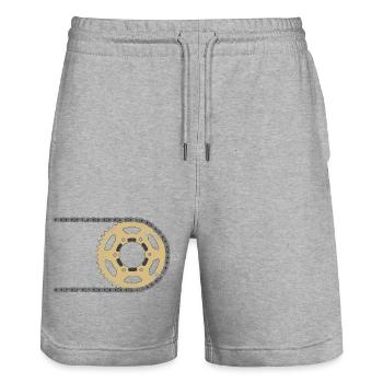 Sprocket chain composite cracks - Stanley/Stella Trainer Unisex Organic Jogging Shorts - heather grey - Front - Nik (191cm) & Marisol (170cm)