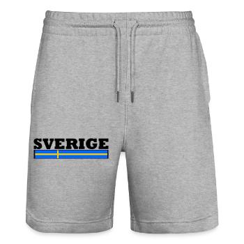 Drapeau suède - Short de jogging bio TRAINER Stanley/Stella unisexe - gris chiné - Devant - Nik (191cm) & Marisol (170cm)