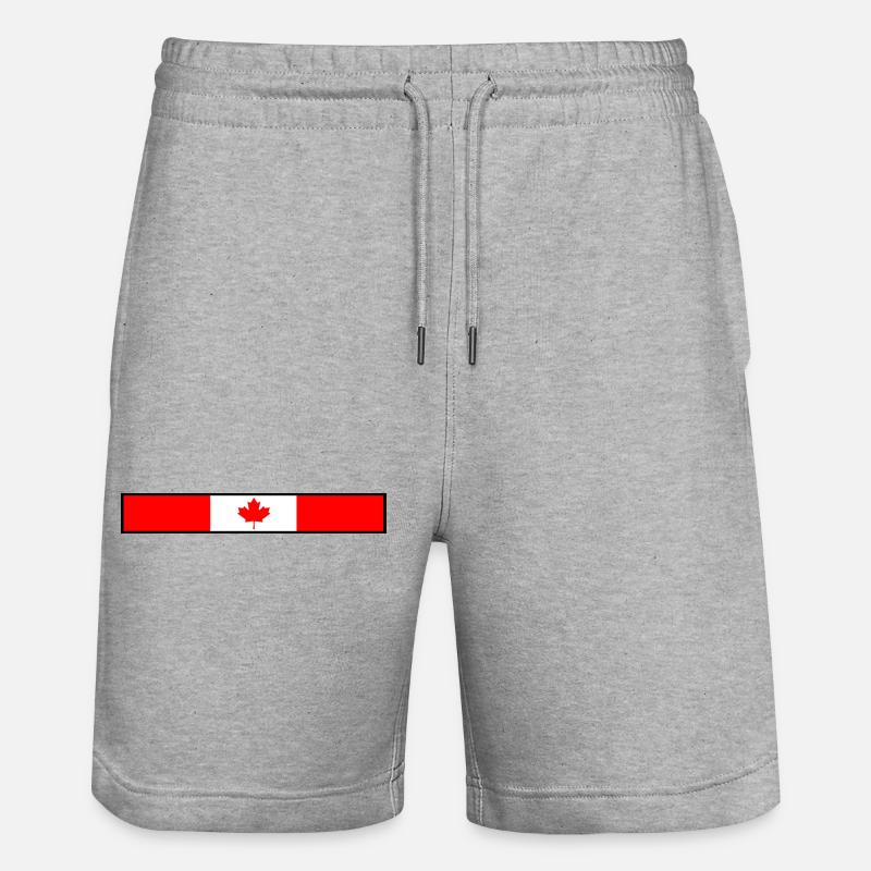 Drapeau du Canada - Short de jogging bio TRAINER Stanley/Stella unisexe - gris chiné