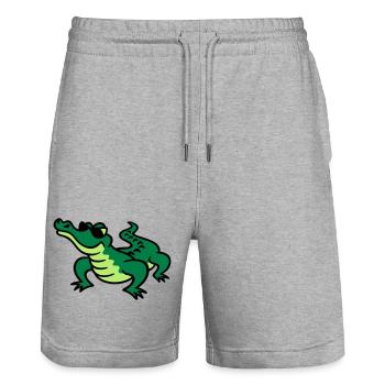 Cool Croc - Stanley/Stella Trainer Unisex Organic Jogging Shorts - heather grey - Front - Nik (191cm) & Marisol (170cm)