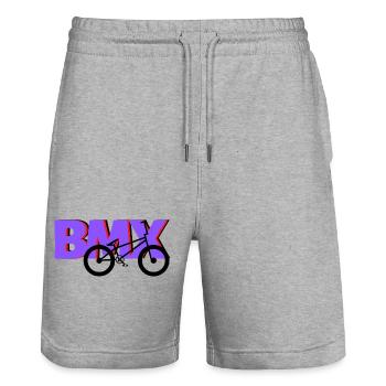 T-shirt BMX Air Trick – Ride the Sky - Short de jogging bio TRAINER Stanley/Stella unisexe - gris chiné - Devant - Nik (191cm) & Marisol (170cm)