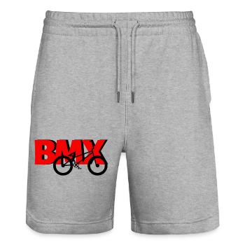 Chemise de pilote BMX – Cool Bike Motif - Short de jogging bio TRAINER Stanley/Stella unisexe - gris chiné - Devant - Nik (191cm) & Marisol (170cm)