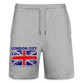 London City - Stanley/Stella Unisex Bio Joggingshorts Trainer  - Grau meliert - Vorne - Nik (191cm) & Marisol (170cm)