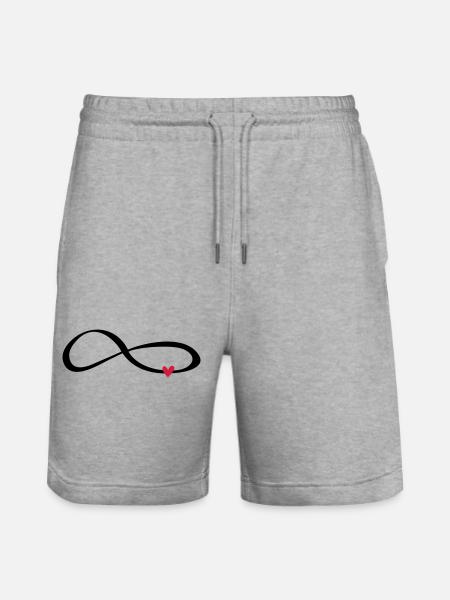 Infinity sign symbol gift love - Stanley/Stella Trainer Unisex Organic Jogging Shorts - heather grey