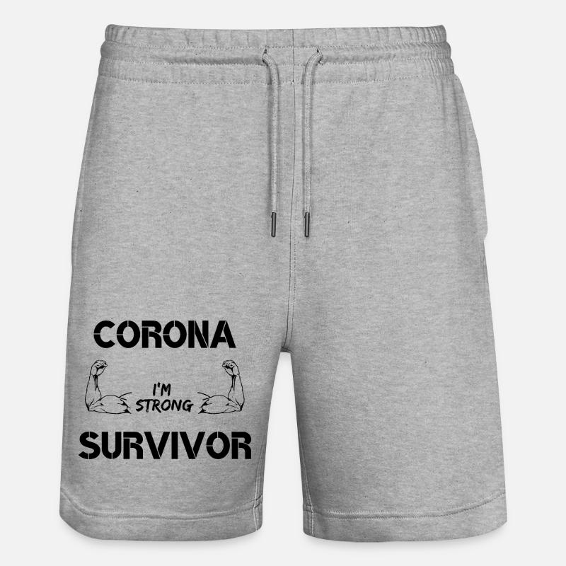 CORONA SURVIVOR - Short de jogging bio TRAINER Stanley/Stella unisexe - gris chiné