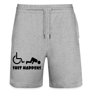 Manchmal wird es in Ihrem Rollstuhl schlimmer # - Stanley/Stella Unisex Bio Joggingshorts Trainer  - Grau meliert - Vorne - Nik (191cm) & Marisol (170cm)