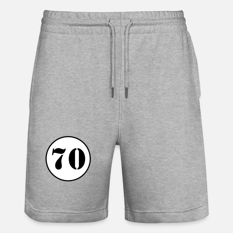 NUMÉRO 70 cadeau d'anniversaire de soixante-dix - Short de jogging bio TRAINER Stanley/Stella unisexe - gris chiné