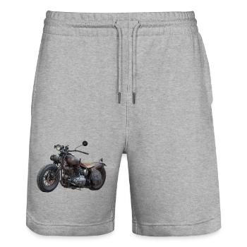 La moto - Short de jogging bio TRAINER Stanley/Stella unisexe - gris chiné - Devant - Nik (191cm) & Marisol (170cm)