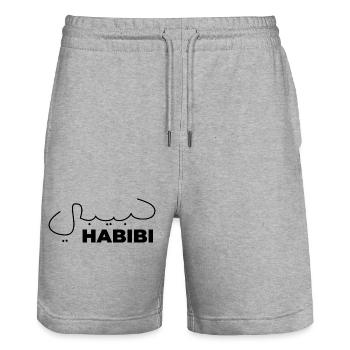 Habibi Schatz Arabischer Ausdruck Geschenk Heart - Stanley/Stella Unisex Bio Joggingshorts Trainer  - Grau meliert - Vorne - Nik (191cm) & Marisol (170cm)