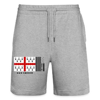 Brittany - Coat of arms Pays de Vannes - Stanley/Stella Trainer Unisex Organic Jogging Shorts - heather grey - Front - Nik (191cm) & Marisol (170cm)