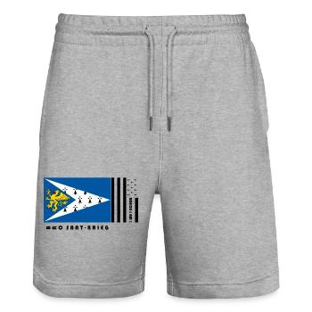 Brittany - Coat of arms Pays Saint-Brieuc - Stanley/Stella Trainer Unisex Organic Jogging Shorts - heather grey - Front - Nik (191cm) & Marisol (170cm)