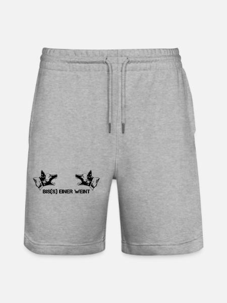 biss einer weint - Stanley/Stella Unisex Bio Joggingshorts Trainer  - Grau meliert