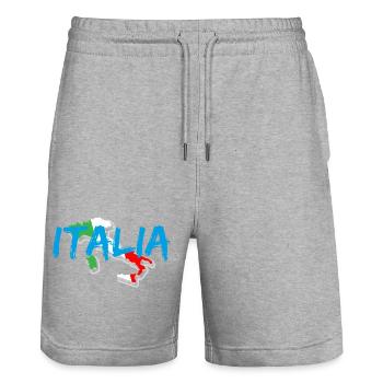Italy blue tricolor boot - Stanley/Stella Trainer Unisex Organic Jogging Shorts - heather grey - Front - Nik (191cm) & Marisol (170cm)