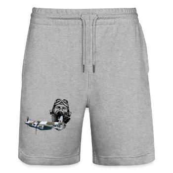 Pilot mosquito - Stanley/Stella Trainer Unisex Organic Jogging Shorts - heather grey - Front - Nik (191cm) & Marisol (170cm)