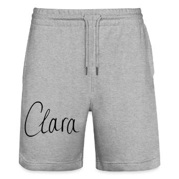 Clara - Short de jogging bio TRAINER Stanley/Stella unisexe - gris chiné - Devant - Nik (191cm) & Marisol (170cm)