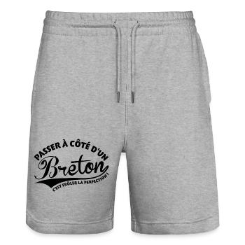 Breton Perfection - Short de jogging bio TRAINER Stanley/Stella unisexe - gris chiné - Devant - Nik (191cm) & Marisol (170cm)