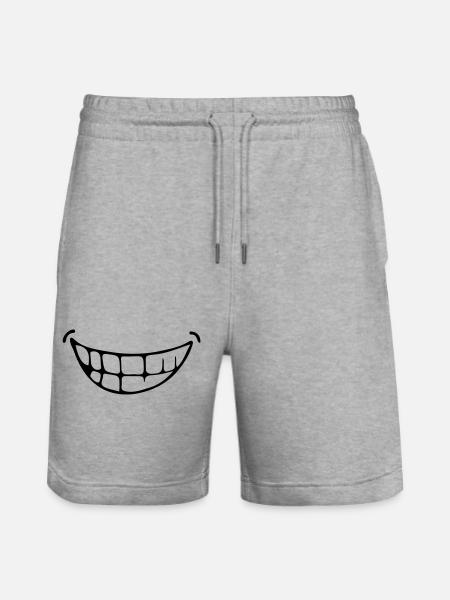 grin - Stanley/Stella Trainer Unisex Organic Jogging Shorts - heather grey