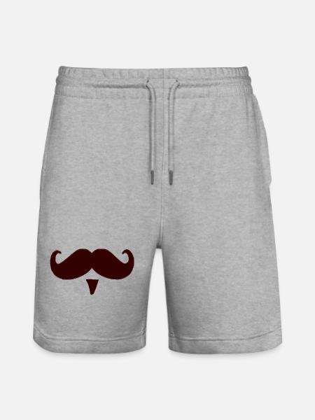 Schnurrbart Schnauz Oberlippenbart Geschenk - Stanley/Stella Unisex Bio Joggingshorts Trainer  - Grau meliert