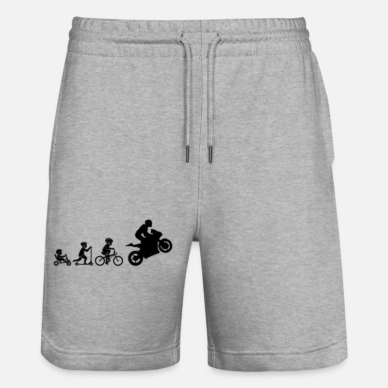 ÉVOLUTION DE LA MOTO - Short de jogging bio TRAINER Stanley/Stella unisexe - gris chiné