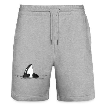 Orca - Short de jogging bio TRAINER Stanley/Stella unisexe - gris chiné - Devant - Nik (191cm) & Marisol (170cm)