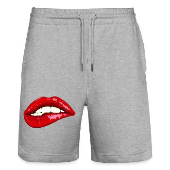 Des lèvres expressives avec de la brillance - Short de jogging bio TRAINER Stanley/Stella unisexe - gris chiné - Devant - Nik (191cm) & Marisol (170cm)