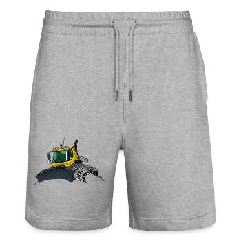 yellow snowplow new - Stanley/Stella Trainer Unisex Organic Jogging Shorts - heather grey - Front - Nik (191cm) & Marisol (170cm)
