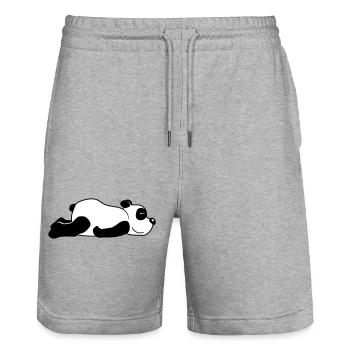 Panda Baer Suess - Stanley/Stella Unisex Bio Joggingshorts Trainer  - Grau meliert - Vorne - Nik (191cm) & Marisol (170cm)