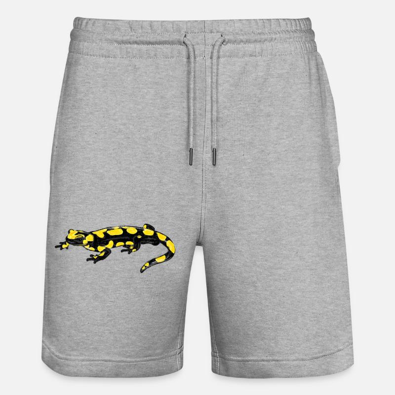 Feuersalamander / Fire Salamander I - Stanley/Stella Unisex Bio Joggingshorts Trainer  - Grau meliert