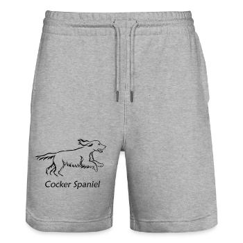 Cocker Spaniel - Stanley/Stella Unisex Bio Joggingshorts Trainer  - Grau meliert - Vorne - Nik (191cm) & Marisol (170cm)
