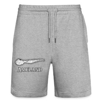 Ameland | Antique map | Treasure map - Stanley/Stella Trainer Unisex Organic Jogging Shorts - heather grey - Front - Nik (191cm) & Marisol (170cm)