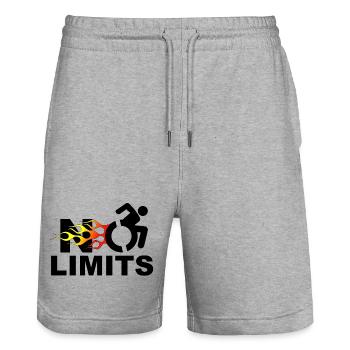 Keine Grenzen für diesen Rollstuhlfahrer # - Stanley/Stella Unisex Bio Joggingshorts Trainer  - Grau meliert - Vorne - Nik (191cm) & Marisol (170cm)
