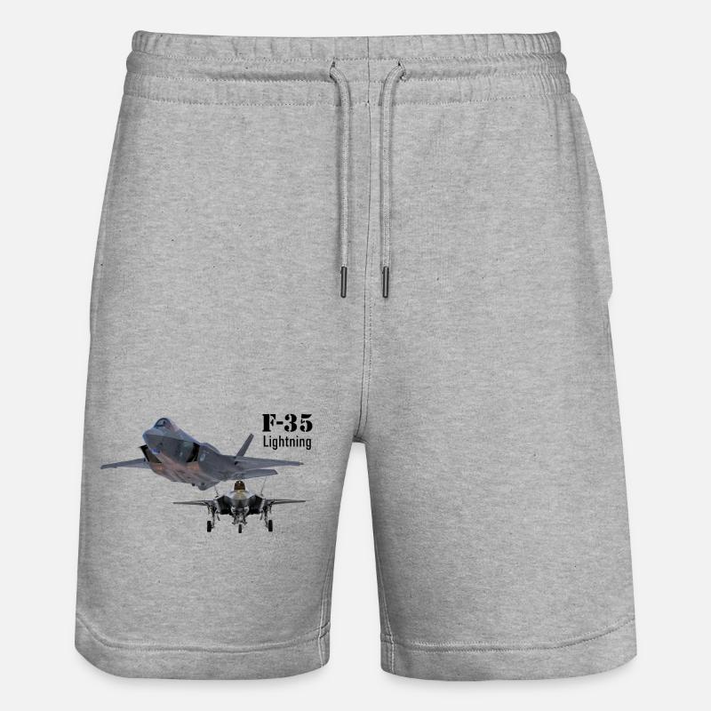 F-35 - Stanley/Stella Unisex Bio Joggingshorts Trainer  - Grau meliert