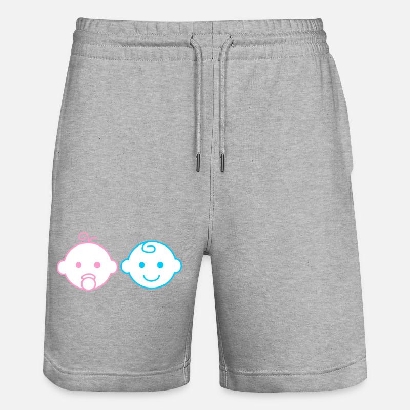 Baby Junge unser Mädchen - Stanley/Stella Unisex Bio Joggingshorts Trainer  - Grau meliert