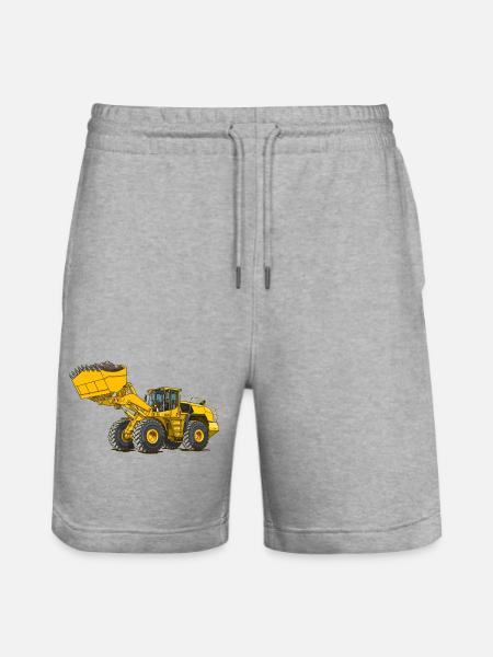 Wheel loader, construction machine - Stanley/Stella Trainer Unisex Organic Jogging Shorts - heather grey