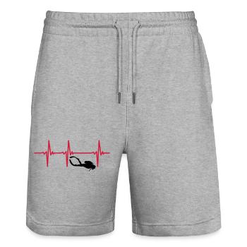 Plongée sous-marine Heartbeat - Plongée sous-marine - Short de jogging bio TRAINER Stanley/Stella unisexe - gris chiné - Devant - Nik (191cm) & Marisol (170cm)