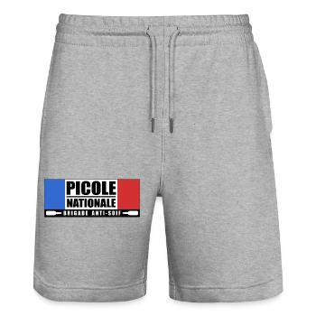 Picole nationale - Short de jogging bio TRAINER Stanley/Stella unisexe - gris chiné - Devant - Nik (191cm) & Marisol (170cm)