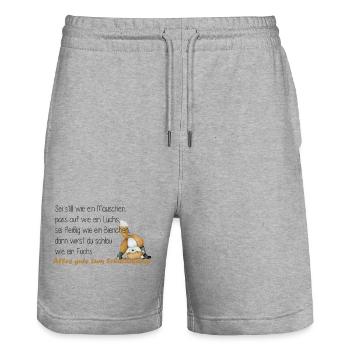 sei fleißig wie ein bienchen - Stanley/Stella Unisex Bio Joggingshorts Trainer  - Grau meliert - Vorne - Nik (191cm) & Marisol (170cm)