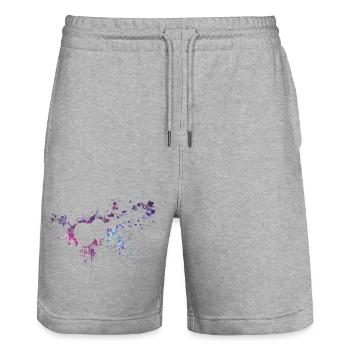 ukulele splash - Stanley/Stella Trainer Unisex Organic Jogging Shorts - heather grey - Front - Nik (191cm) & Marisol (170cm)