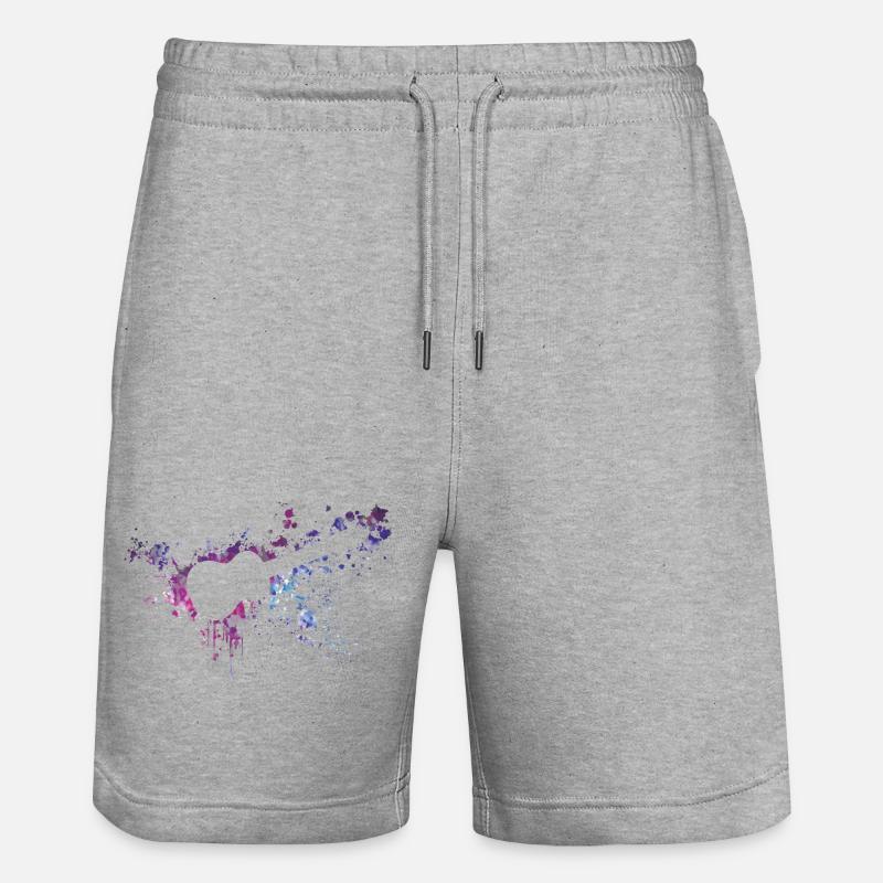 ukulele splash - Stanley/Stella Trainer Unisex Organic Jogging Shorts - heather grey