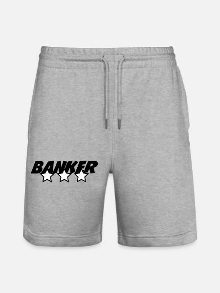Banker - Bank - Stanley/Stella Trainer Unisex Organic Jogging Shorts - heather grey