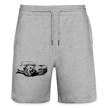 cobra car symbol classic car team classic car icon - Stanley/Stella Trainer Unisex Organic Jogging Shorts - heather grey - Front - Nik (191cm) & Marisol (170cm)