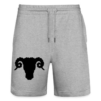 Bock- oder Rammkopfschattenbild - Stanley/Stella Unisex Bio Joggingshorts Trainer  - Grau meliert - Vorne - Nik (191cm) & Marisol (170cm)
