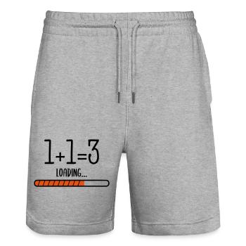 Chargement de bébé - Short de jogging bio TRAINER Stanley/Stella unisexe - gris chiné - Devant - Nik (191cm) & Marisol (170cm)