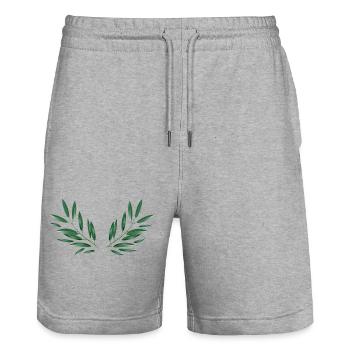 Oliven Zweige Symbol für Frieden und Hoffnung - Stanley/Stella Unisex Bio Joggingshorts Trainer  - Grau meliert - Vorne - Nik (191cm) & Marisol (170cm)