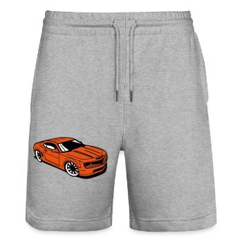Sportwagen camaro - Stanley/Stella Unisex Bio Joggingshorts Trainer  - Grau meliert - Vorne - Nik (191cm) & Marisol (170cm)
