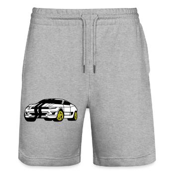 Sports Car - Sports Car - Coupé - Stanley/Stella Trainer Unisex Organic Jogging Shorts - heather grey - Front - Nik (191cm) & Marisol (170cm)