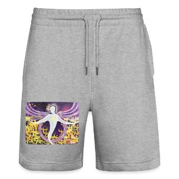 Stargate of the Angels - Sonja Ariel von Staden - Stanley/Stella Trainer Unisex Organic Jogging Shorts - heather grey - Front - Nik (191cm) & Marisol (170cm)