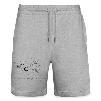 I NEED MORE SPACE - Stanley/Stella Unisex Bio Joggingshorts Trainer  - Grau meliert - Vorne - Nik (191cm) & Marisol (170cm)