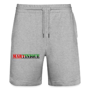 Martinique rot grün schwarz - Stanley/Stella Unisex Bio Joggingshorts Trainer  - Grau meliert - Vorne - Nik (191cm) & Marisol (170cm)